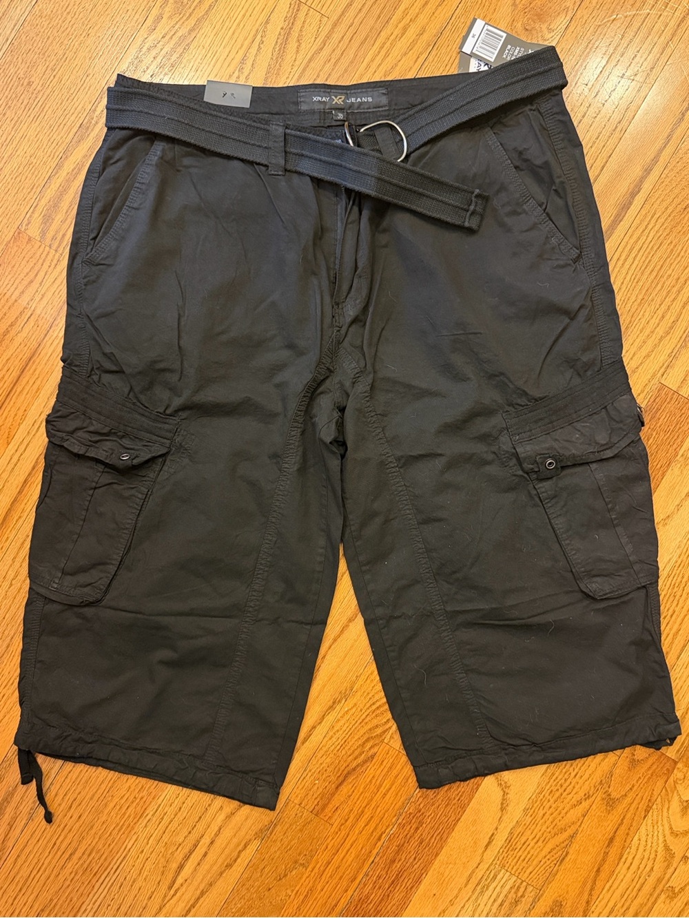 X RAY Men's Belted Long Cargo Shorts for Men, Below Knee Length Mens Cargo Short